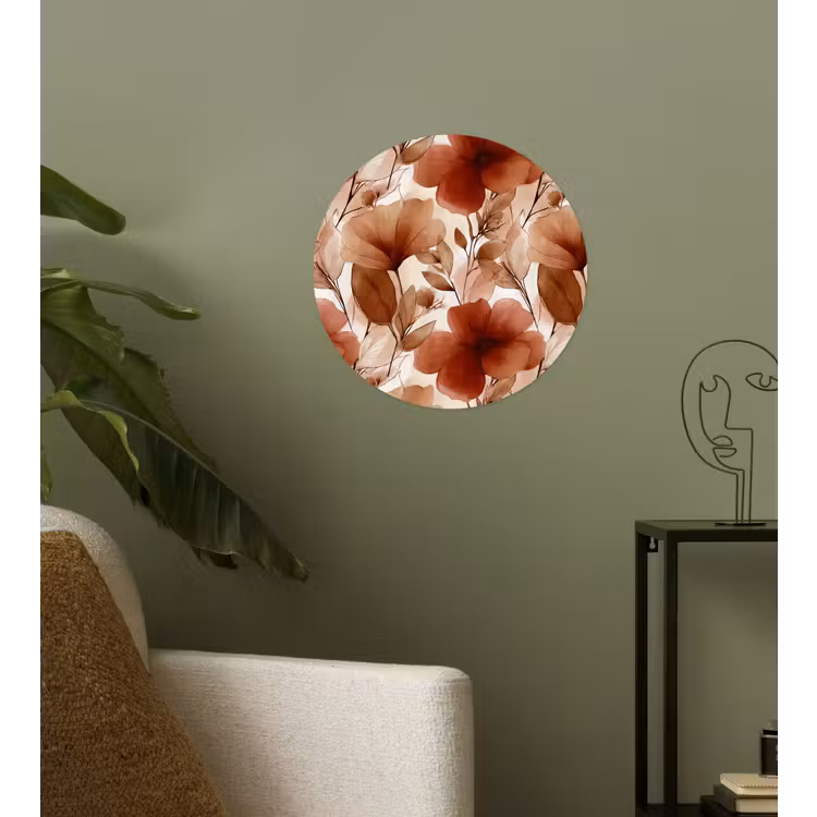 Behangcirkel - Bloemen - Aquarel - Botanisch - Terracotta — 3