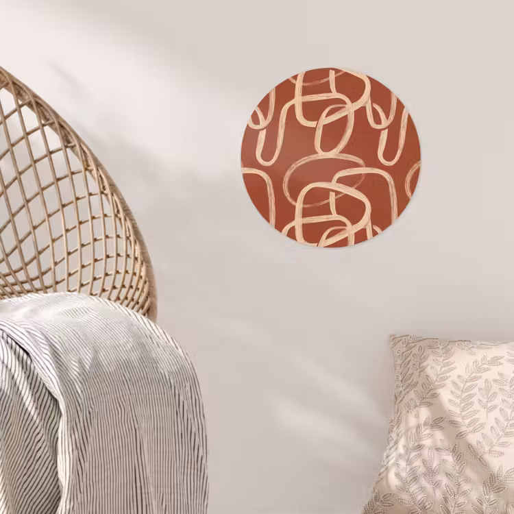 Behangcirkel - Lijnen - Abstract - Organisch - Terracotta - Crème — 5