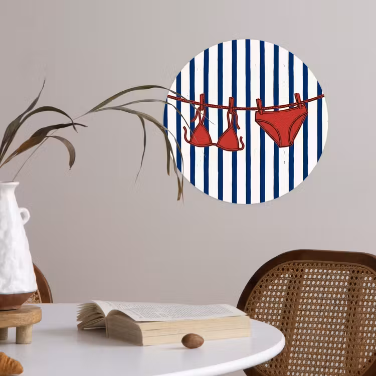 Behangcirkel - Badkleding - Waslijn - Zomer - Illustratie - Rood — 4