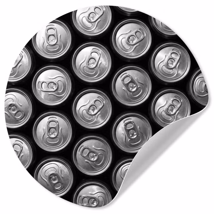 Behangcirkel - Blikjes - Aluminium - Patroon - Industrieel - Zilver — 1