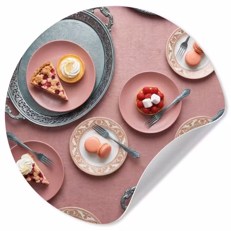 Behangcirkel - Dessert - Taart - Gebak - Zoet - Roze — 1
