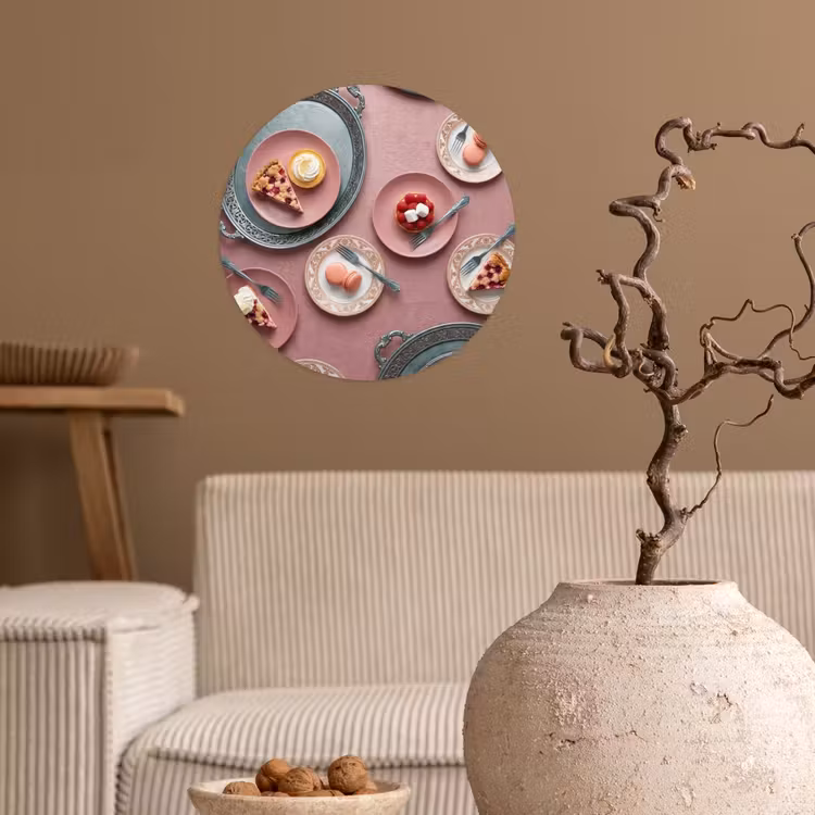 Behangcirkel - Dessert - Taart - Gebak - Zoet - Roze — 2