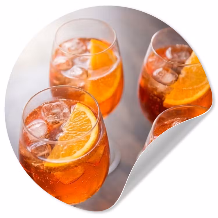 Behangcirkel - Drank - Sinaasappel - IJs - Zomer - Oranje — 1