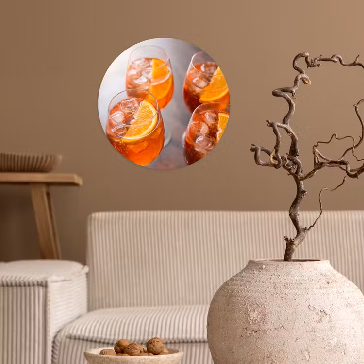Behangcirkel - Drank - Sinaasappel - IJs - Zomer - Oranje — 2