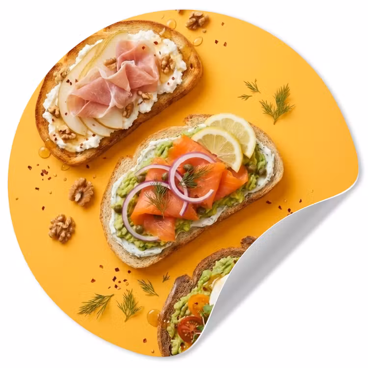 Behangcirkel - Eten - Brood - Ontbijt - Modern - Kleurrijk — 1