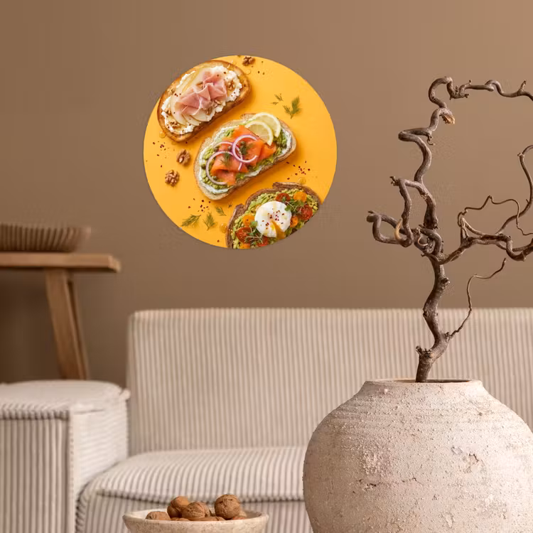 Behangcirkel - Eten - Brood - Ontbijt - Modern - Kleurrijk — 2