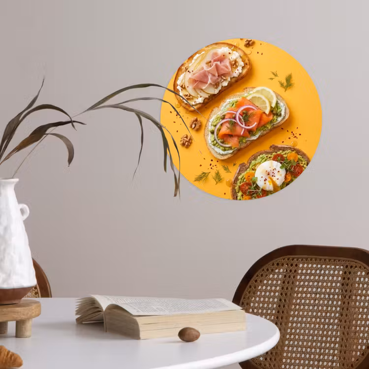 Behangcirkel - Eten - Brood - Ontbijt - Modern - Kleurrijk — 4