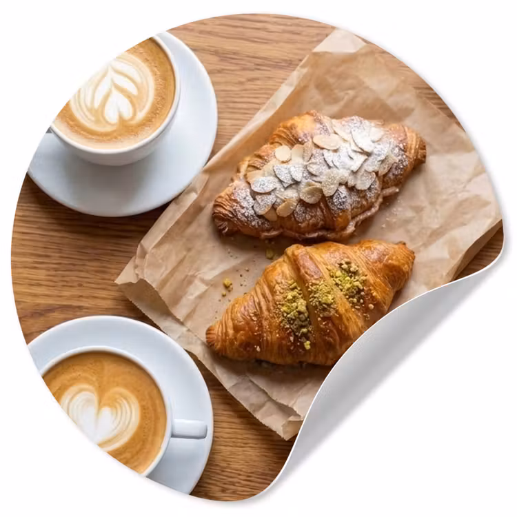 Behangcirkel - Eten - Croissant - Koffie - Ontbijt - Modern — 1