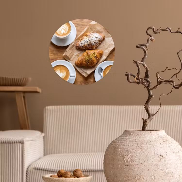 Behangcirkel - Eten - Croissant - Koffie - Ontbijt - Modern — 2