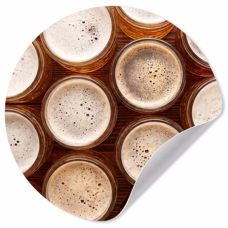 Behangcirkel - Eten - Glazen - Drank - Patroon - Bruin — 1