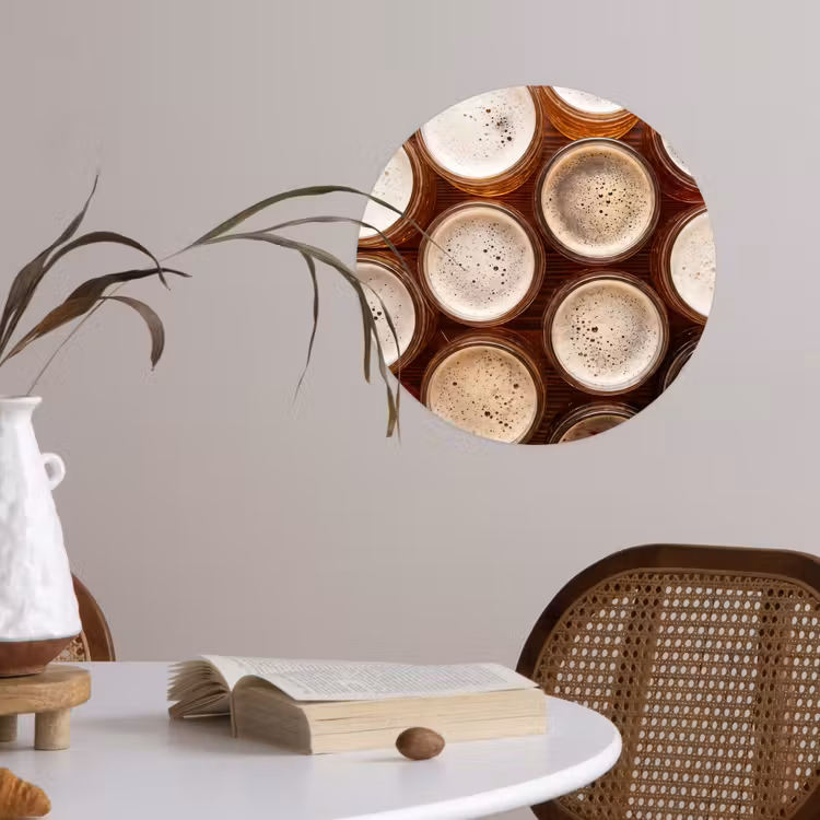 Behangcirkel - Eten - Glazen - Drank - Patroon - Bruin — 4