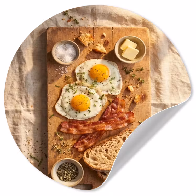 Behangcirkel - Eten - Ontbijt - Hout - Rustiek - Geel — 1