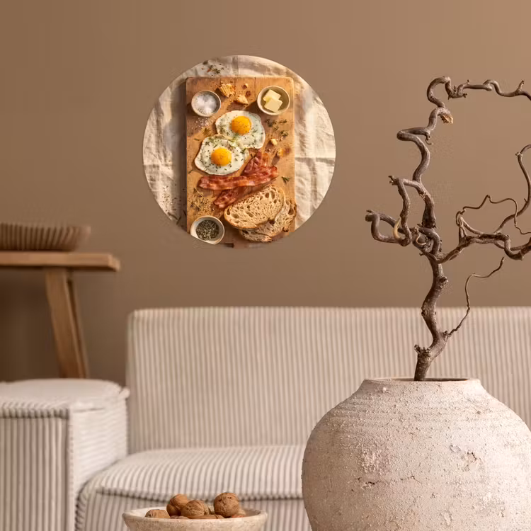 Behangcirkel - Eten - Ontbijt - Hout - Rustiek - Geel — 2