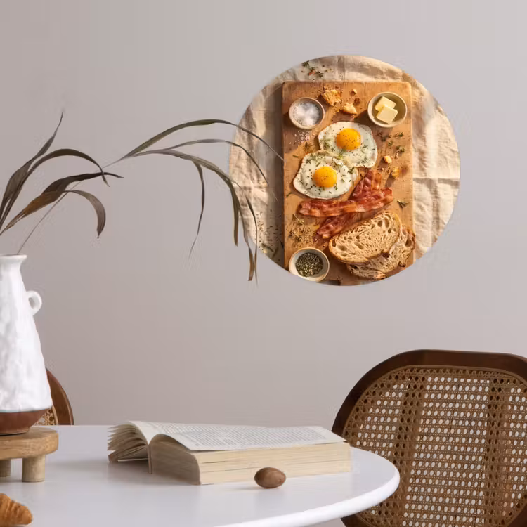 Behangcirkel - Eten - Ontbijt - Hout - Rustiek - Geel — 4