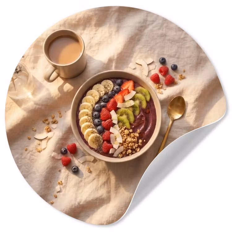 Behangcirkel - Eten - Ontbijtkom - Fruit - Gezond - Kleurrijk — 1