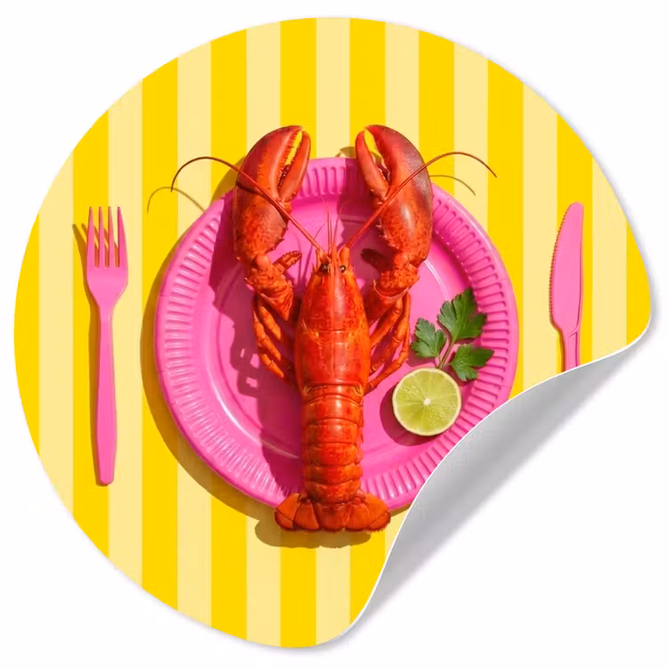 Behangcirkel - Eten - Roze - Geel - Modern - Culinaire — 1
