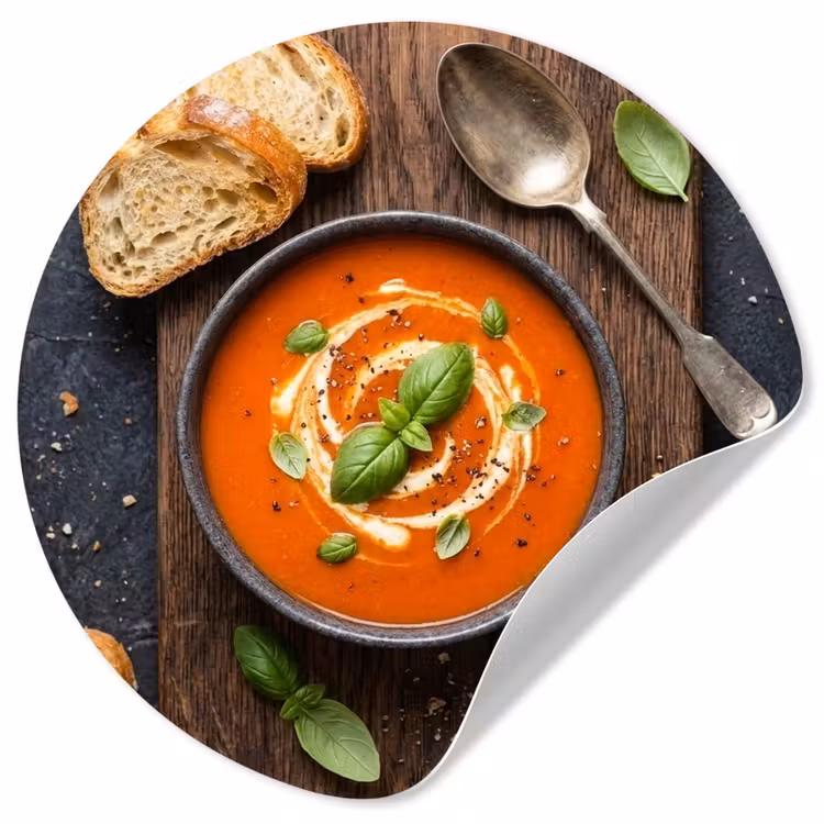 Behangcirkel - Eten - Soep - Basilicum - Rustiek - Rood — 1