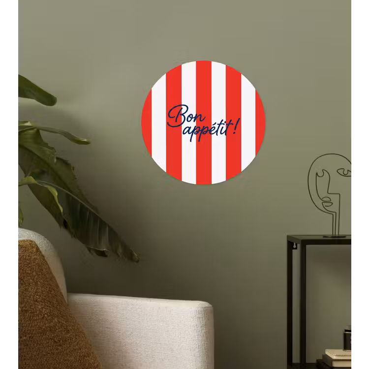 Behangcirkel - Eten - Spreuk - Keuken - Grafisch - Rood-Wit — 3