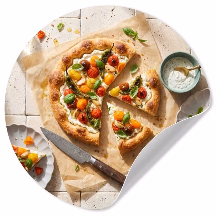 Behangcirkel - Eten - Tomaten - Basilicum - Maaltijd - Vers — 1