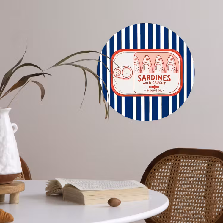 Behangcirkel - Eten - Vis - Blik - Illustratie - Rood — 4