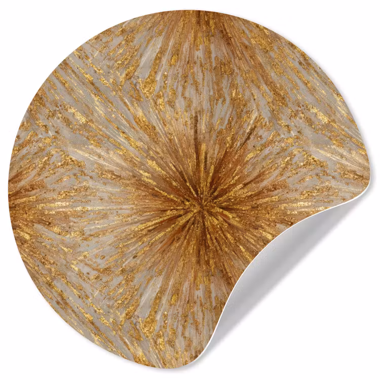 Behangcirkel - Explosie - Abstract - Goud - Wit — 1