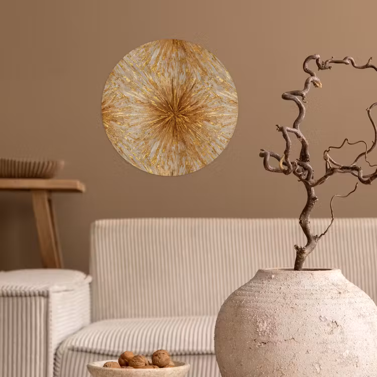 Behangcirkel - Explosie - Abstract - Goud - Wit — 2