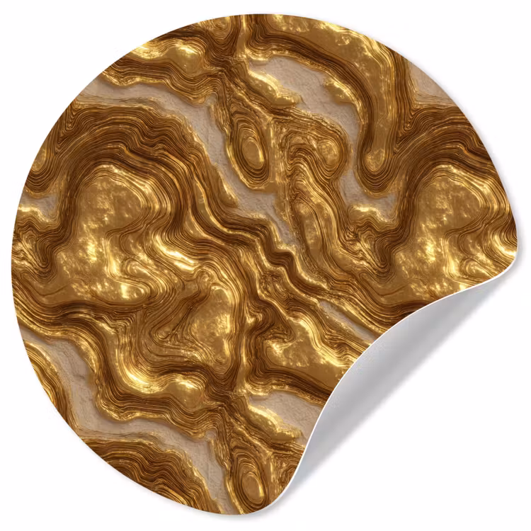 Behangcirkel - Golven - Organisch - Goud - Crème — 1