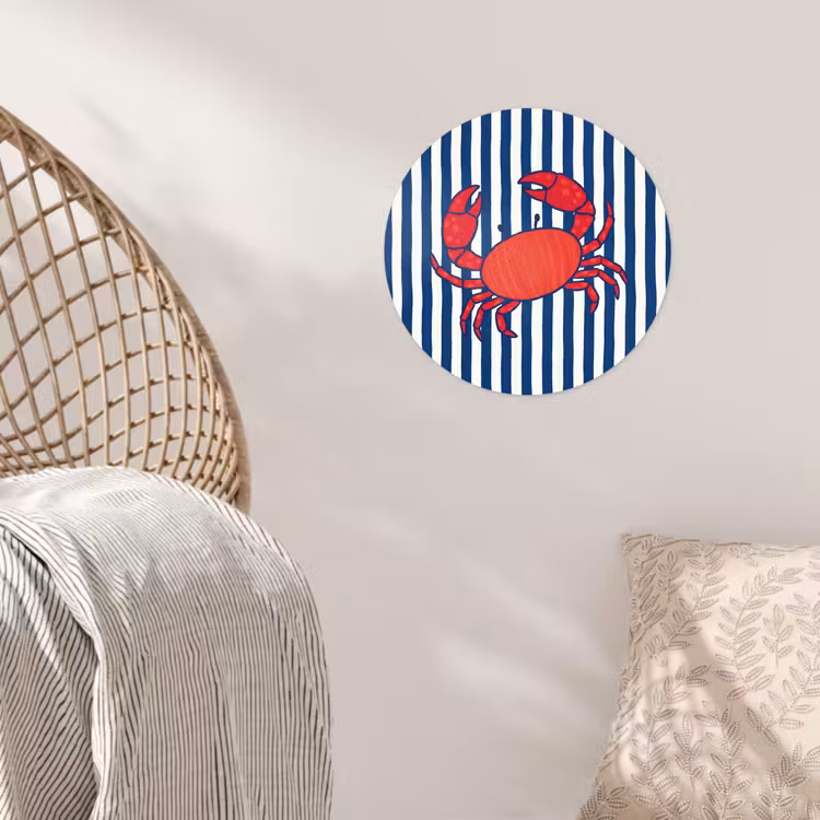 Behangcirkel - Krab - Strepen - Zeeleven - Illustratie - Rood — 5