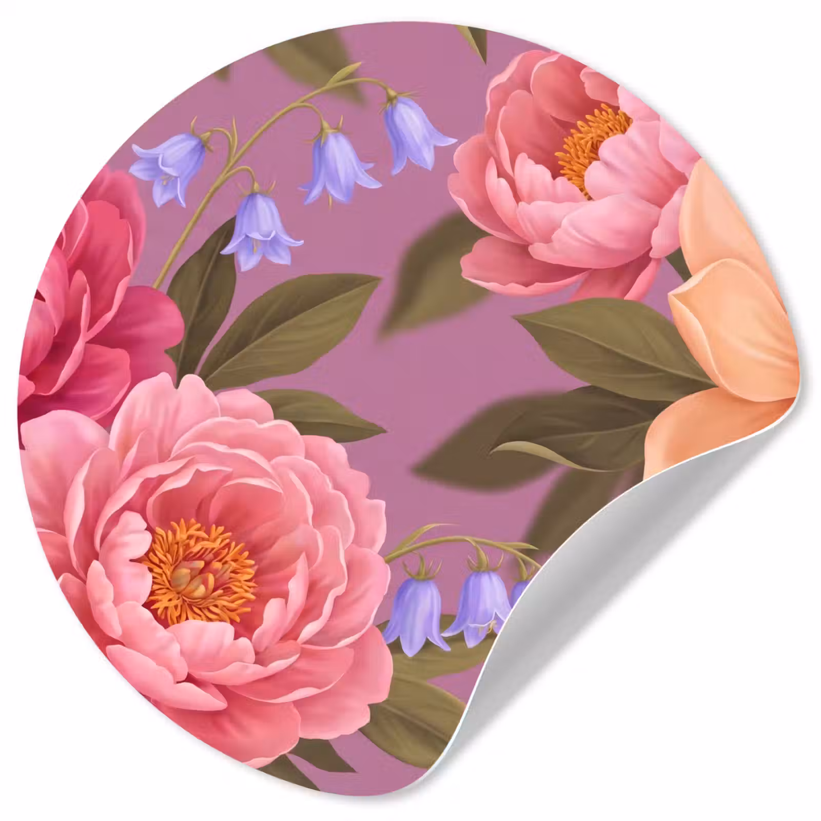 Behangcirkel - Bloemen - Patroon - Illustratie - Roze — 1
