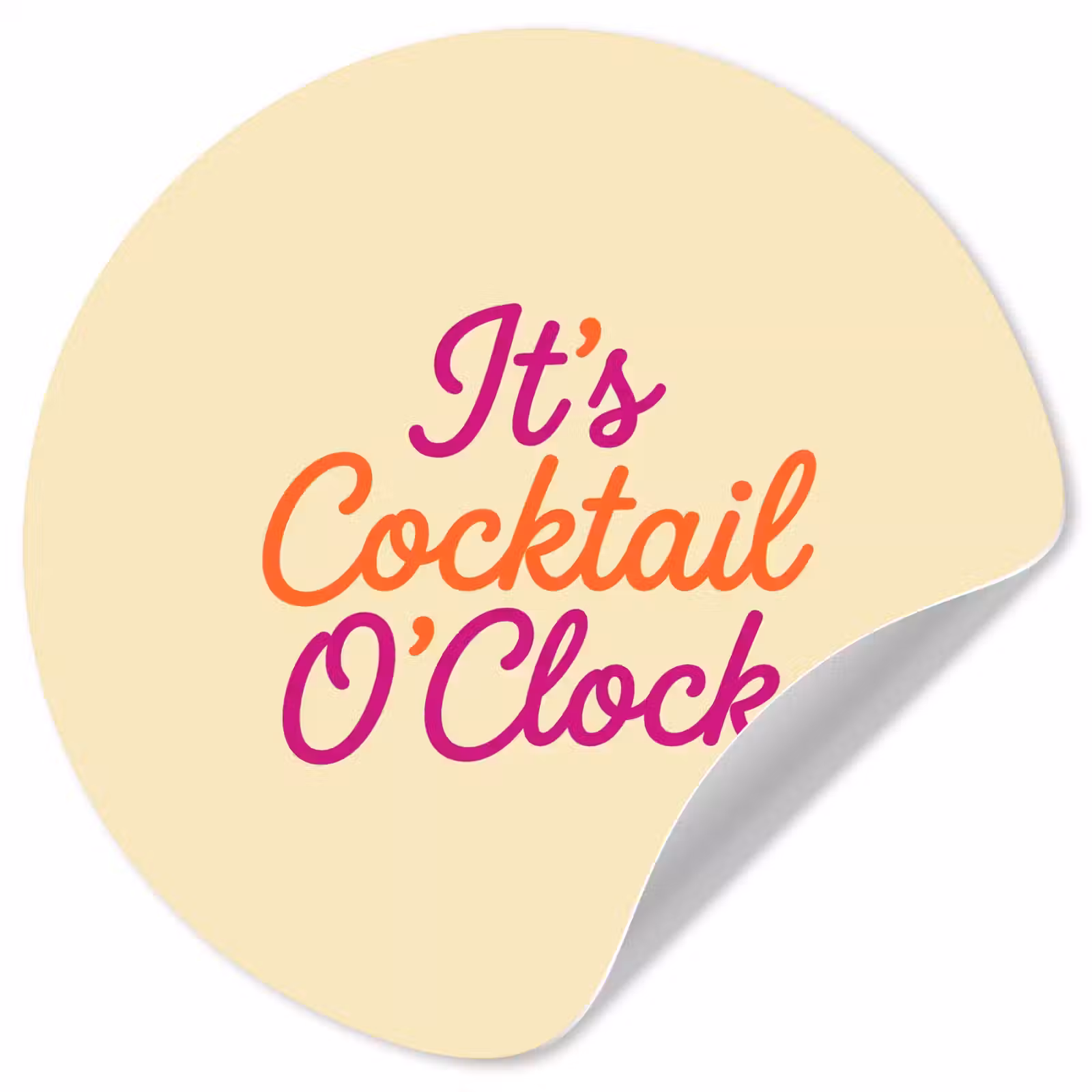 Behangcirkel - Cocktail O'Clock - Geel - Retro — 1
