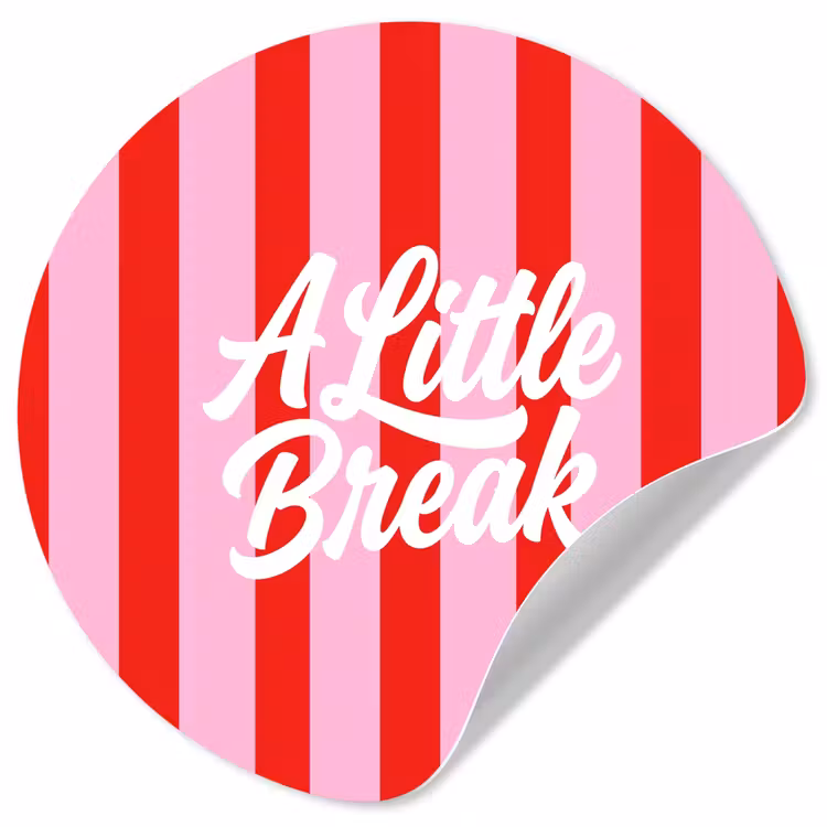 Behangcirkel - A Little Break - Strepen - Rood - Roze — 1