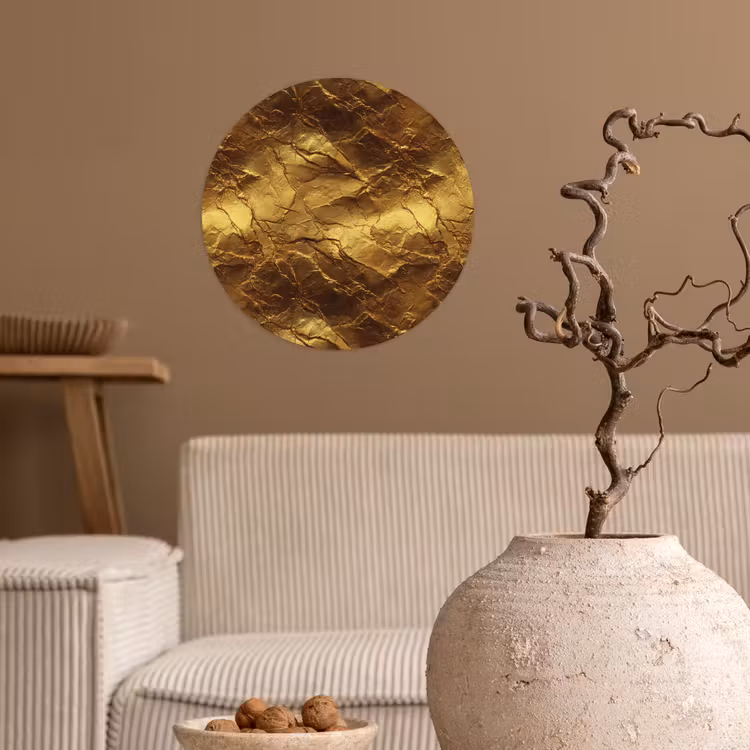 Behangcirkel - Bladgoud - Textuur - Goud — 2