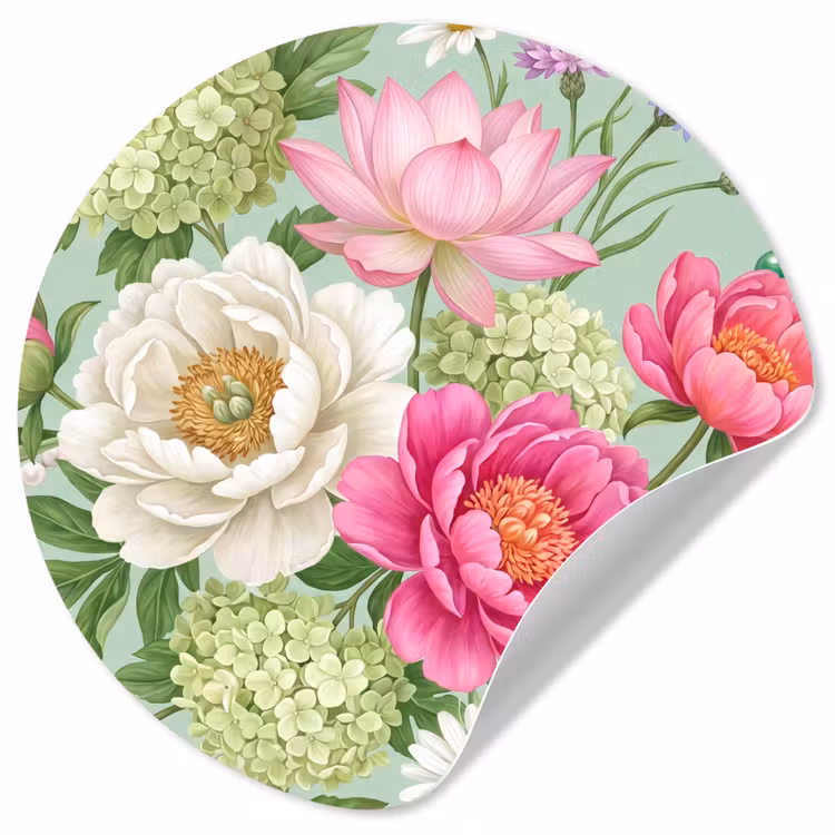 Behangcirkel - Bloemen - Patroon - Botanisch - Groen — 1
