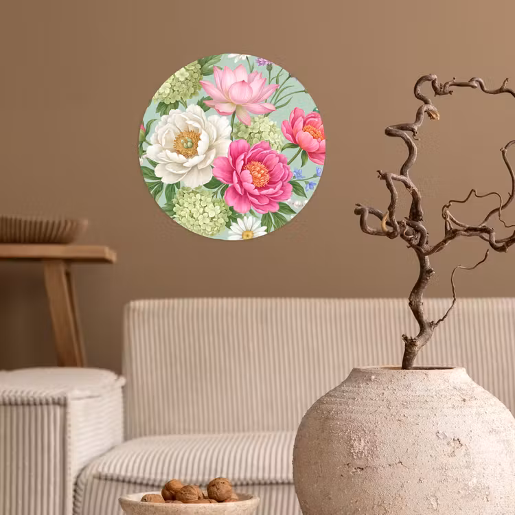 Behangcirkel - Bloemen - Patroon - Botanisch - Groen — 2