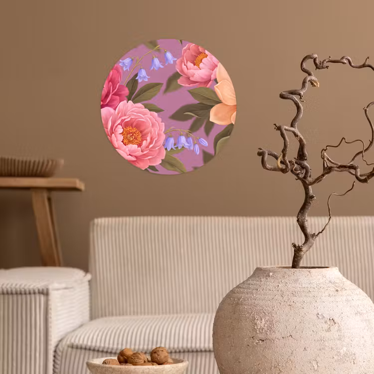 Behangcirkel - Bloemen - Patroon - Illustratie - Roze — 2
