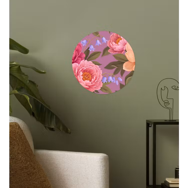 Behangcirkel - Bloemen - Patroon - Illustratie - Roze — 3