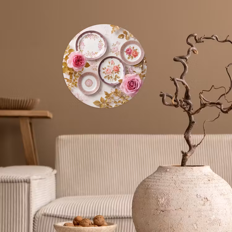 Behangcirkel - Bloemen - Patroon - Vintage - Roze - Decoratie — 2