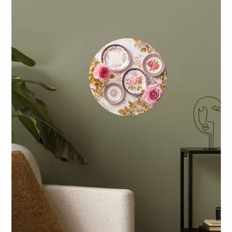 Behangcirkel - Bloemen - Patroon - Vintage - Roze - Decoratie — 3