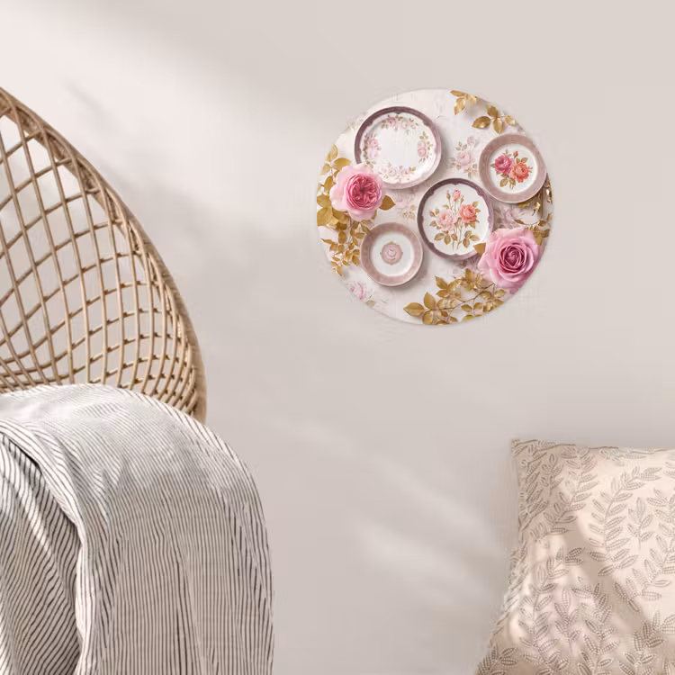 Behangcirkel - Bloemen - Patroon - Vintage - Roze - Decoratie — 5