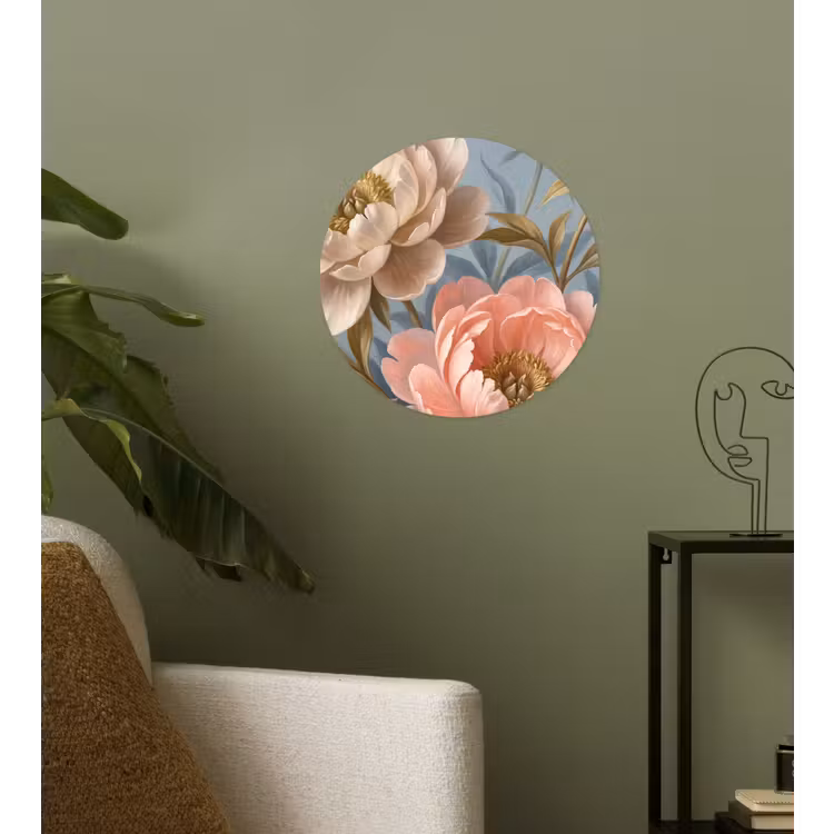 Behangcirkel - Bloemen - Roze - Beige - Modern - Natuur — 3