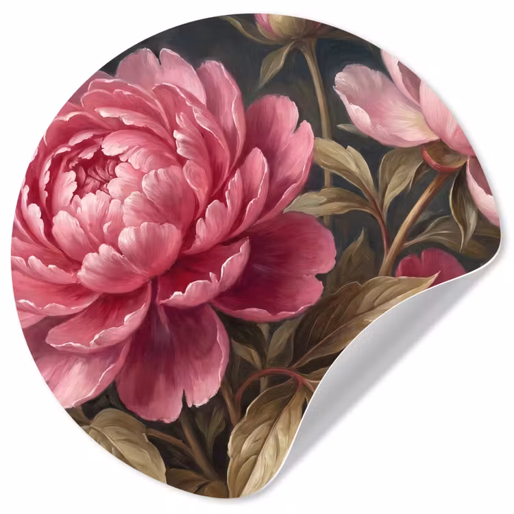 Behangcirkel - Bloemen - Roze - Klassiek - Natuur — 1
