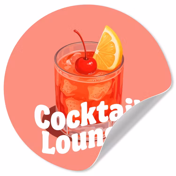 Behangcirkel - Cocktail Lounge - Glas - Koraal — 1