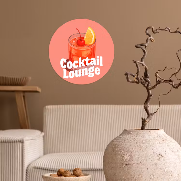 Behangcirkel - Cocktail Lounge - Glas - Koraal — 2