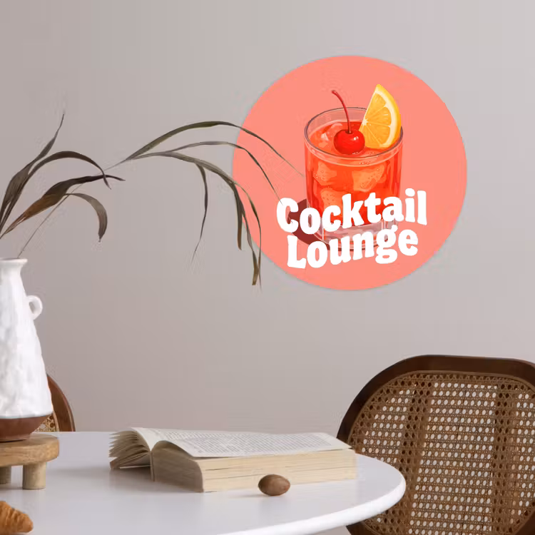 Behangcirkel - Cocktail Lounge - Glas - Koraal — 4