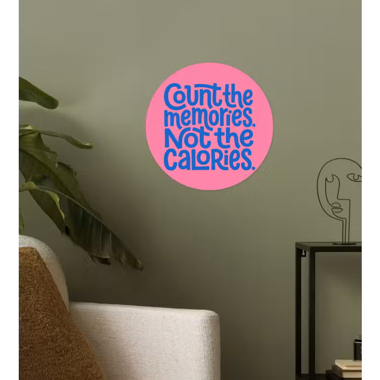 Behangcirkel - Memories - Roze - Blauw - Quote — 3