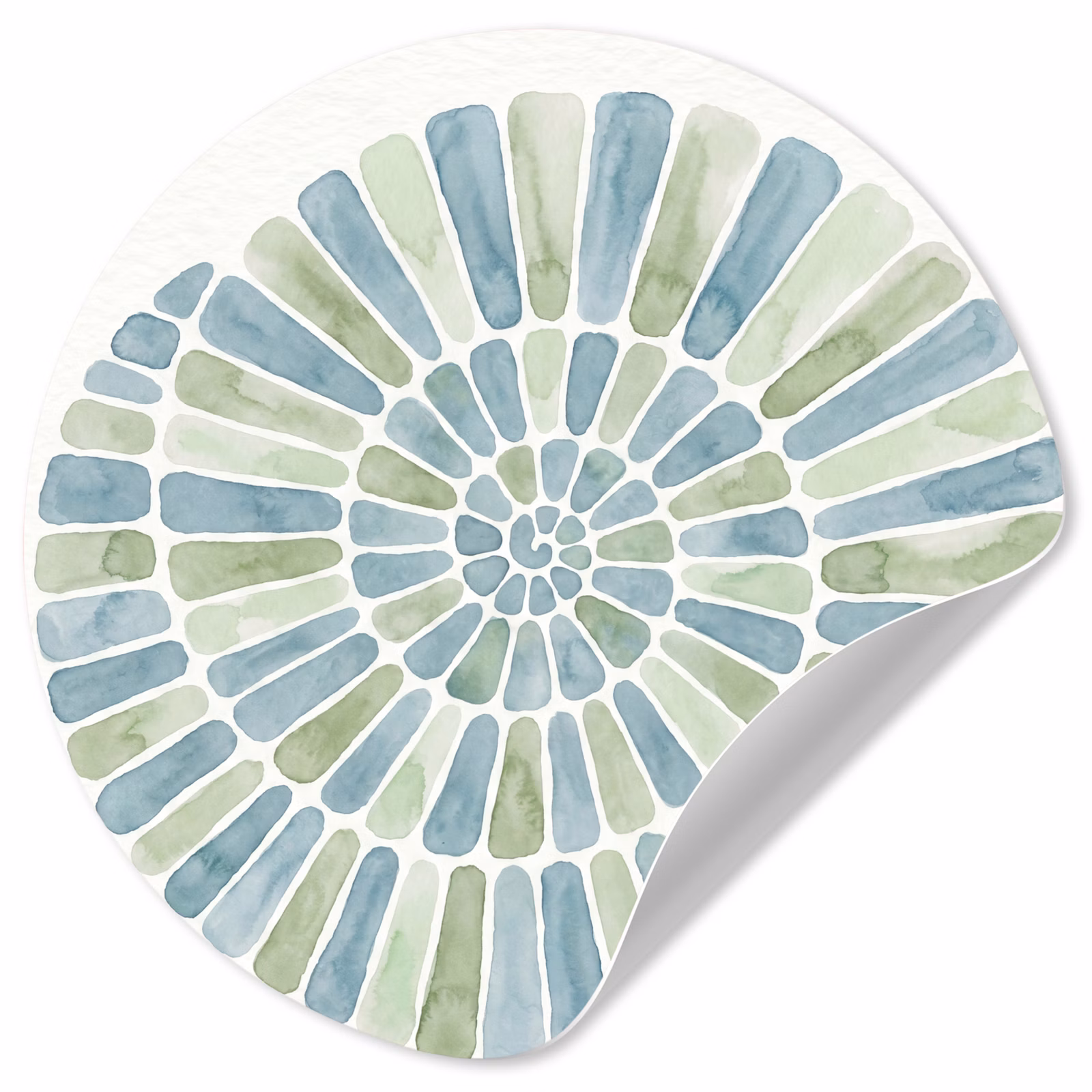 Behangcirkel - Abstract - Spiraal - Patroon - Modern - Blauw-Groen — 1