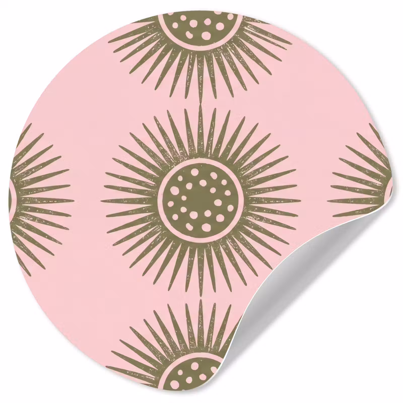 Behangcirkel - Bloemen - Patroon - Abstract - Roze - Groen — 1