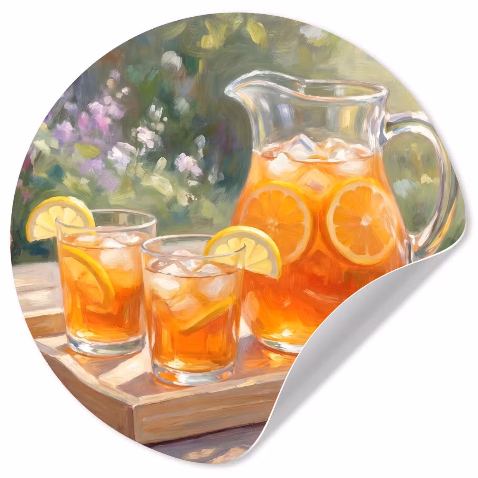 Behangcirkel - Drank - Citroen - Zomer - Tuin - Geel — 1