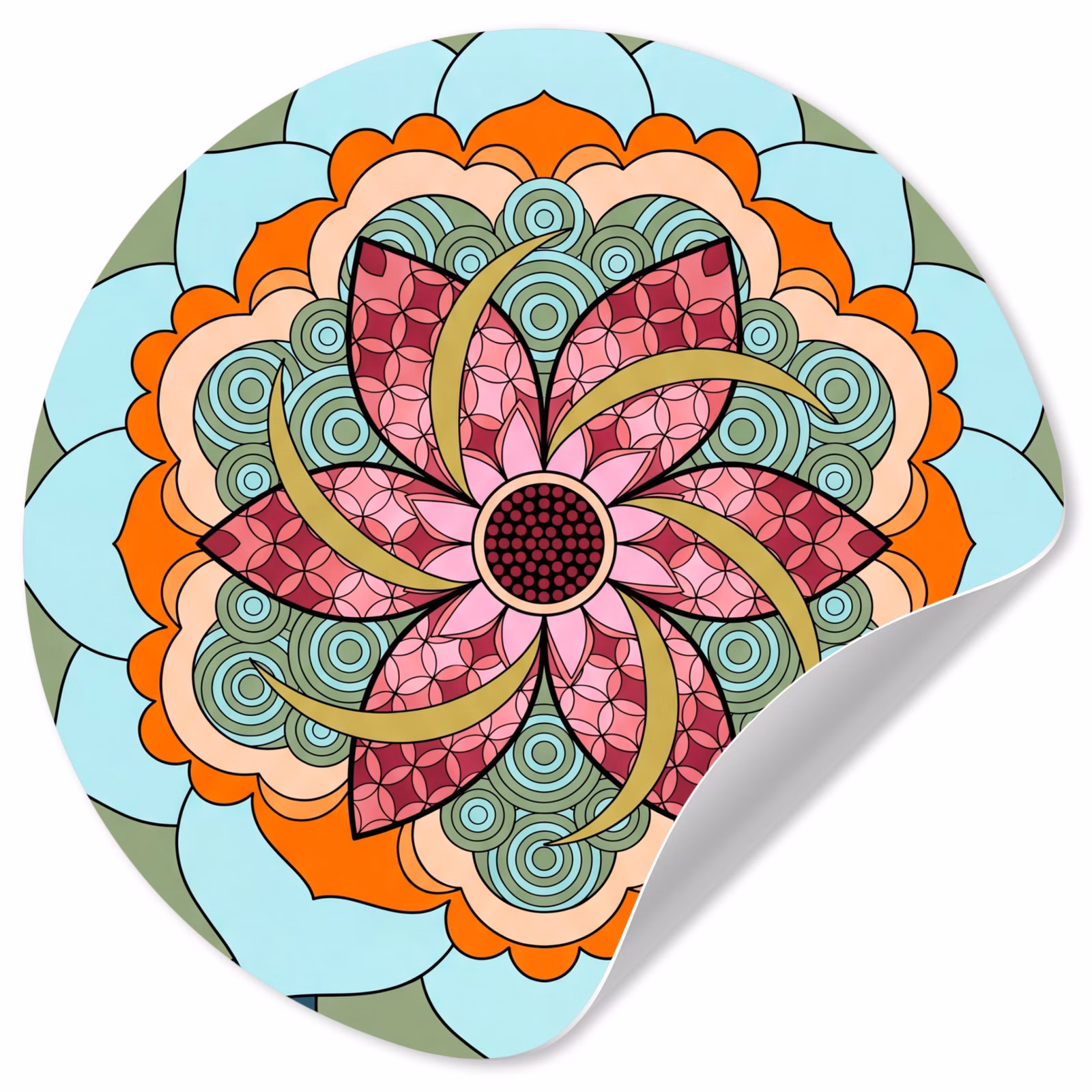 Behangcirkel - Mandala - Geometrisch - Kunst - Decoratief - Kleurrijk — 1