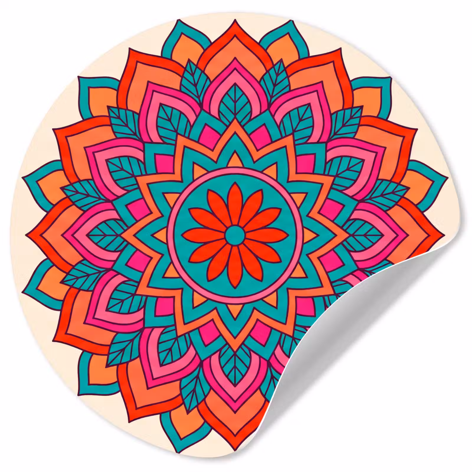 Behangcirkel - Mandala - Patroon - Abstract - Kleurrijk - Modern — 1
